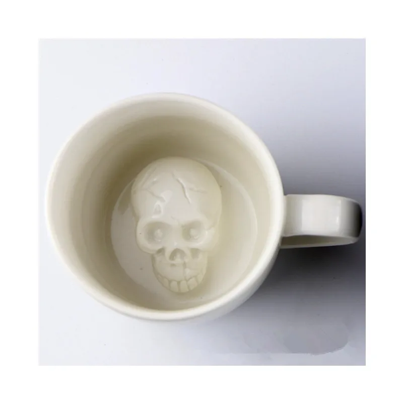 3D кофейная кружка с черепом, новинка, креативная кружка с страшной головой черепа, керамическая чашка для Хэллоуина, праздника, дня рождения, подарок для путешествий, кофейная чашка