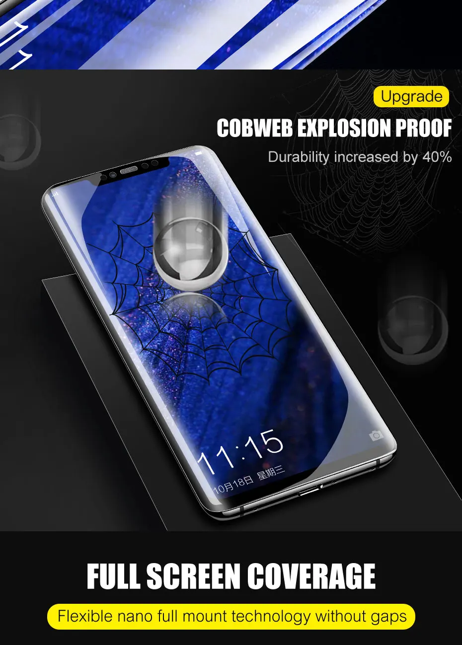 2-1 шт полная защитная Гидрогелевая пленка для huawei Honor 9 8 10 lite 20i 8x Защитная пленка для экрана huawei p10 p smart стеклянная пленка