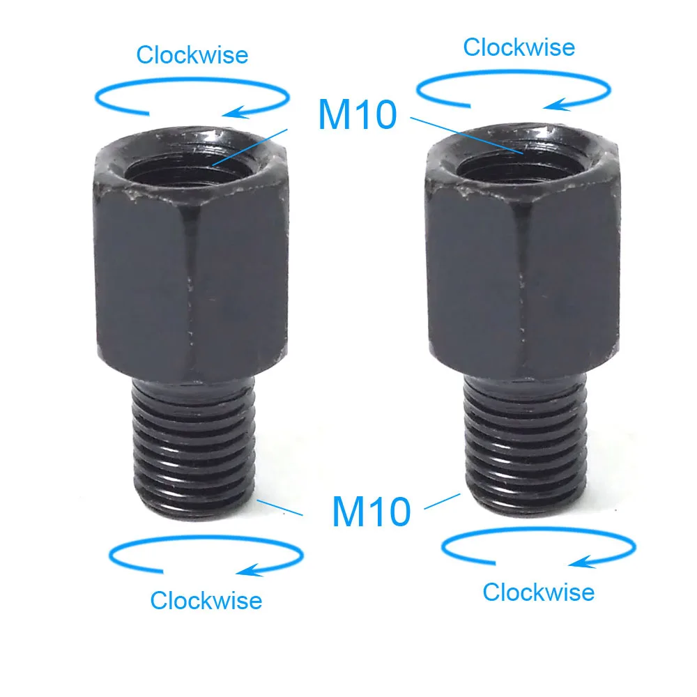 Черные мотоциклетные зеркальные адаптеры M10 10 мм M8 8 мм зеркала заднего вида конверсионные Болты по часовой стрелке против часов правая левая резьба - Цвет: 2x M10M10 (RR)