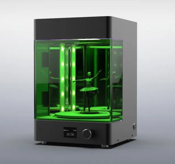 Green with heating УФ аппарат для лечения коробка светодиодная вращающаяся камера УФ быстрое прототипирование post полимеризация для sla lcd dlp 3d принтер модели для лечения - Цвет: Green with heating