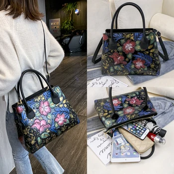 

YILIANAtmospheric personality fashion Chinese style colorful bags versatile one-shoulder diagonal large capacity women's bags