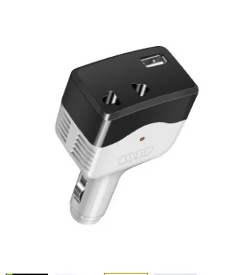 Автомобильное зарядное устройство, USB автомобильный инвертор, USB Выходная розетка, Преобразователь мощности, Автомобильное Универсальное зарядное устройство для телефона - Цвет: black