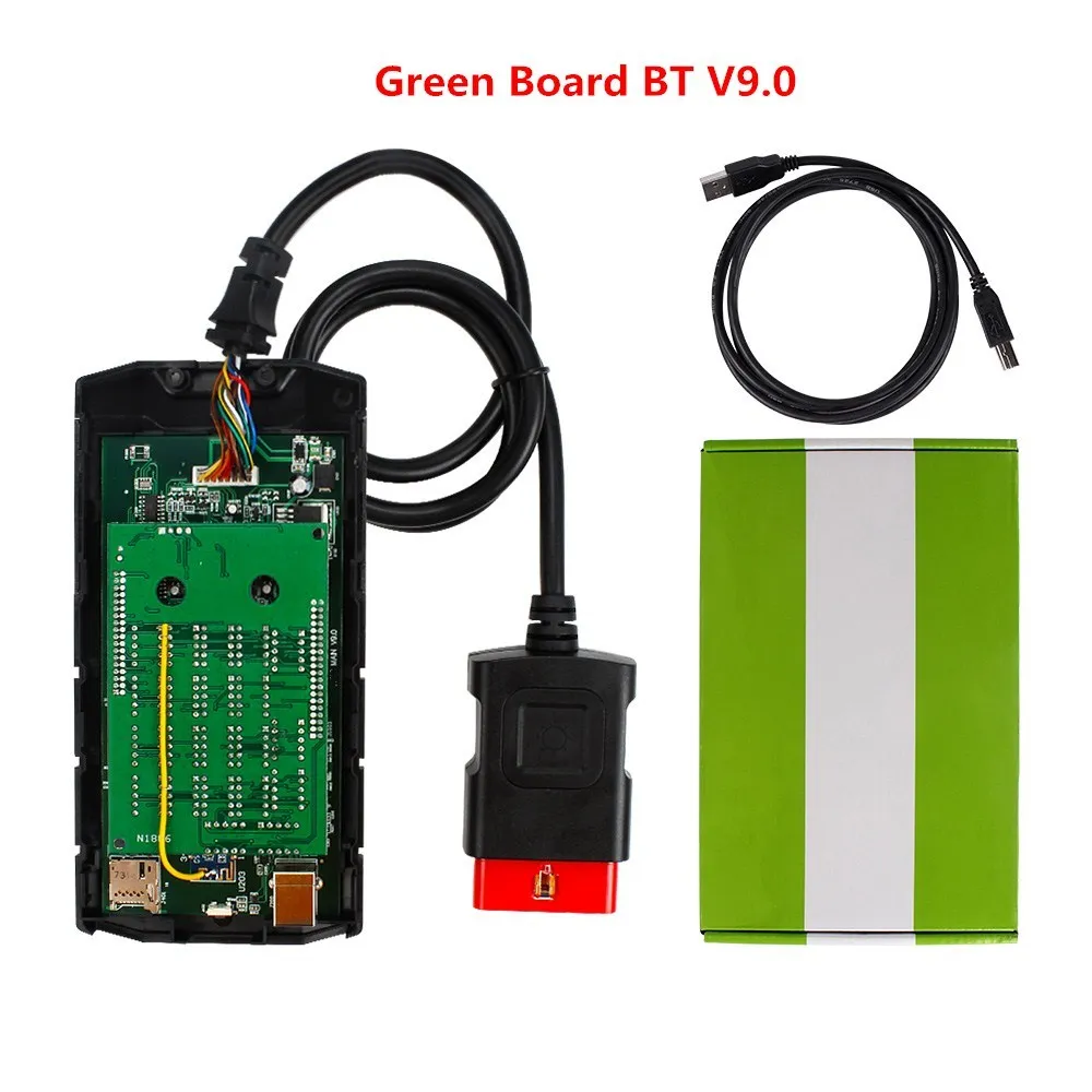 Универсальный OBD Автомобильный диагностический инструмент OBD2 сканер грузовик диагностический ВКН реле многоязычный код считыватель сканирующий инструмент зеленый/синий PCB - Цвет: Double Green BT