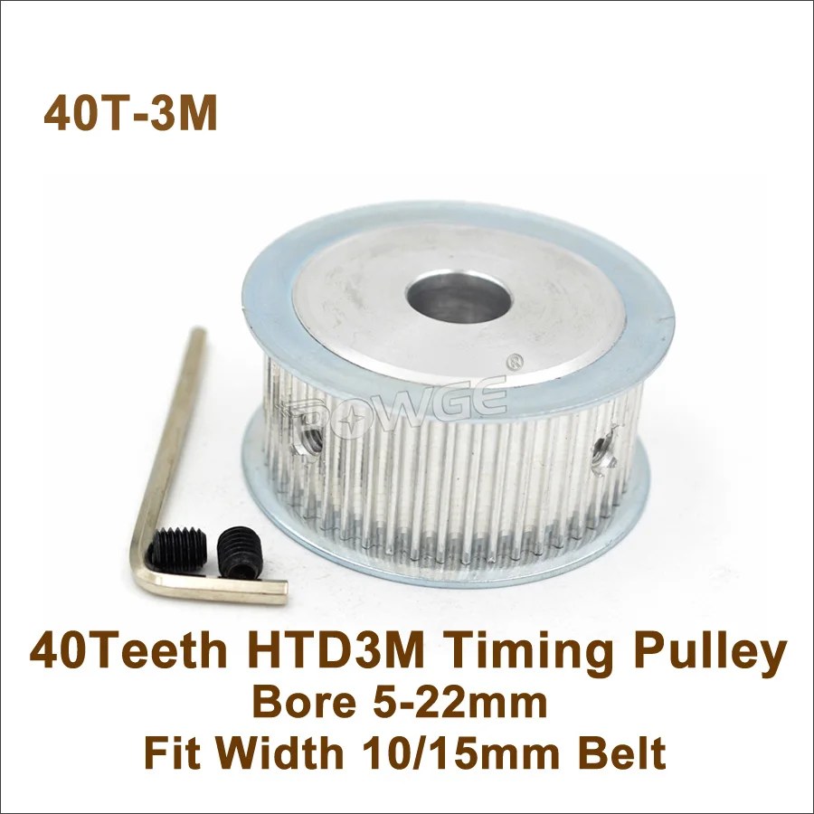 POWGE 40 Teeth 3M Synchronous Pulley Bore 5-22mm Fit Width 10/15mm Belt 40T 40Teeth HTD Timing 40-3M AF | Обустройство дома
