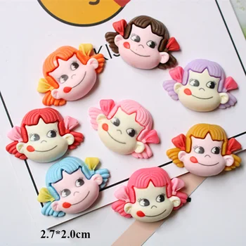 

10Pcs/lot Kawaii Cartoon Girl Flat back Resin Cabochons for Bows Accessories DIY Scrapbooking Crafts Fit Phone Deco Parts