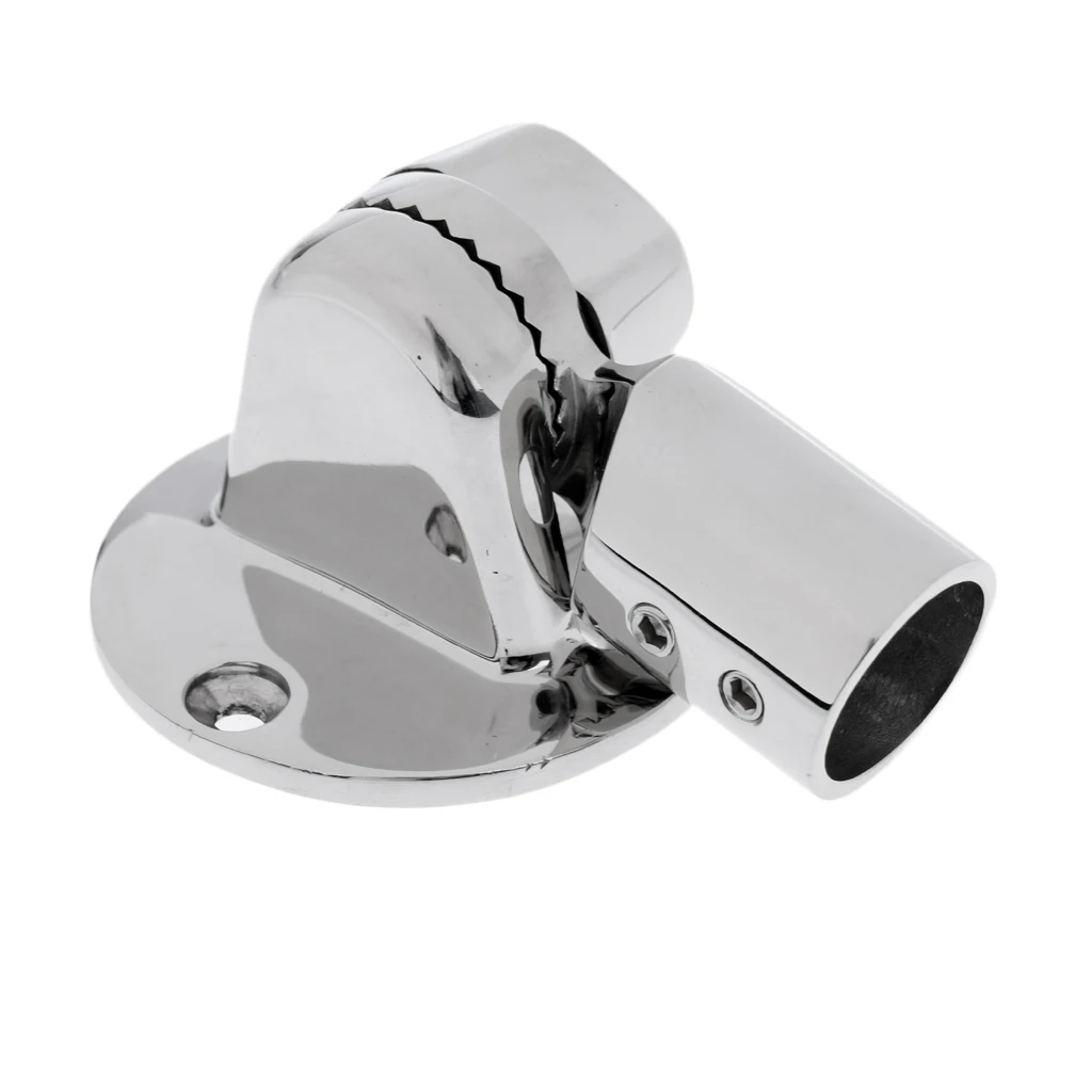 Adjustable 22mm Antenna Ratchet Deck Base Mount - Stainless Steel