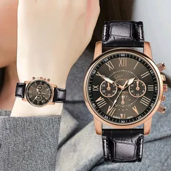 2024 Watch Women's Luxury Leather Band Analog Quartz Wrist Watch Ladies Watch Reloj Mujer Black Clock Watch For Women Relogio