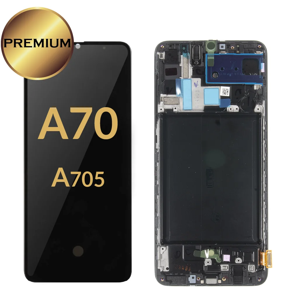 with frame AMOLED для samsung A70 SM-A705FN ЖК-экран Замена для samsung A70 A705 A705FN ЖК-стекло A70 pantalla - Цвет: with frame