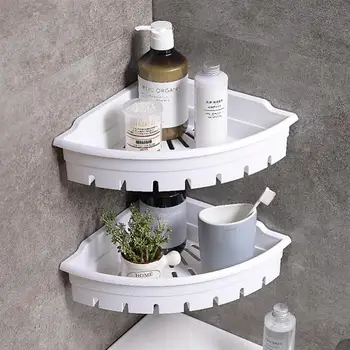 

1pc Punch Free Sector Triangle Rack Versatile Hanging Storage Rack Holder Organizer For Bathroom Kitchen