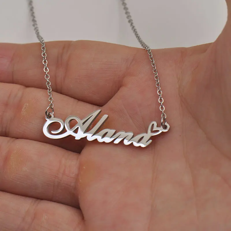 Name Necklace Personalized Gold Plated 