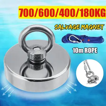 

700KG Super Strong Magnet Pot Fishing Magnets Salvage Fishing Hook Magnets Strongest Permanent Powerful Magnetic+10M Rope