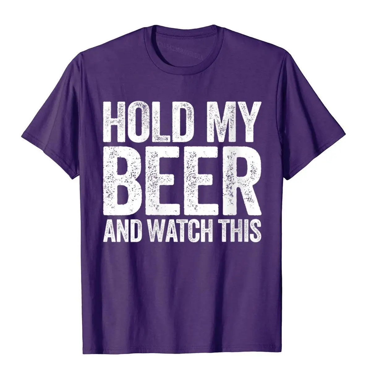 Womens Hold My Beer And Watch This T-Shirt Funny Drinking Gift V-Neck T-Shirt__B7228purple