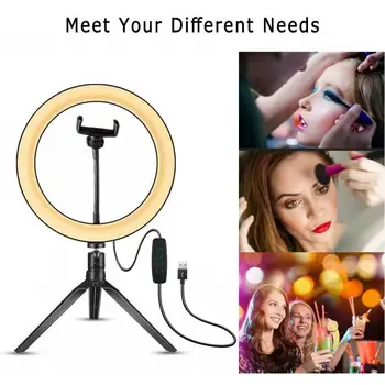 

10Inch Ring Light kits 120 Led light With Tripod Phone Holder Photography LED Selfie Photo Studio Ring Light Macro 3 light modes