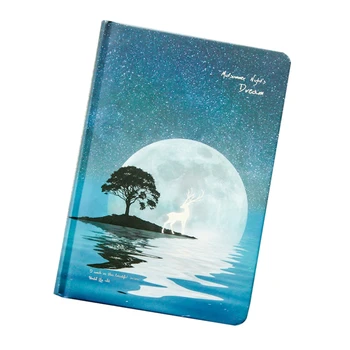 

1 Pcs Full Color Hand-Painted Hardcover Notebook Midsummer Night Dream Luminous Creative Deer Hand Account This Diary