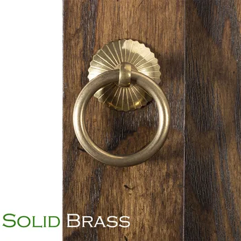 Kitchen Cabinet Wardrobe Cupboard etc Furniture Door or Drawer Pull Solid Brass Ring Knob handle