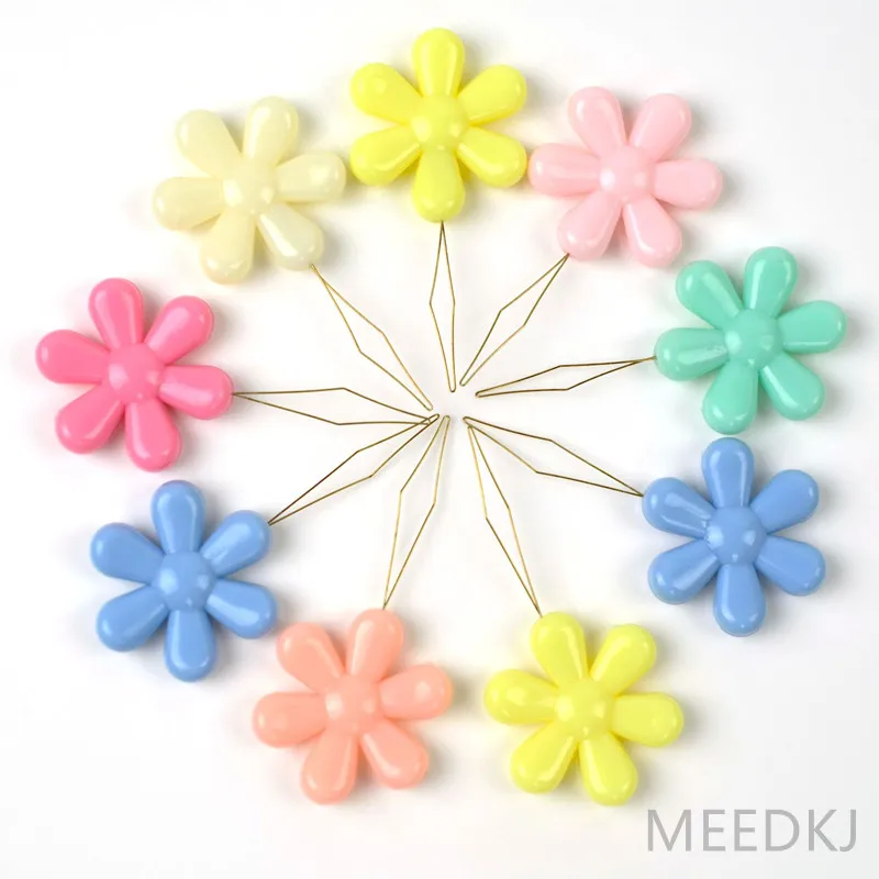 5 uds caramelos y flores de colores enhebrador de aguja Herramienta de punto de cruz de la máquina de coser enhebrador de aguja