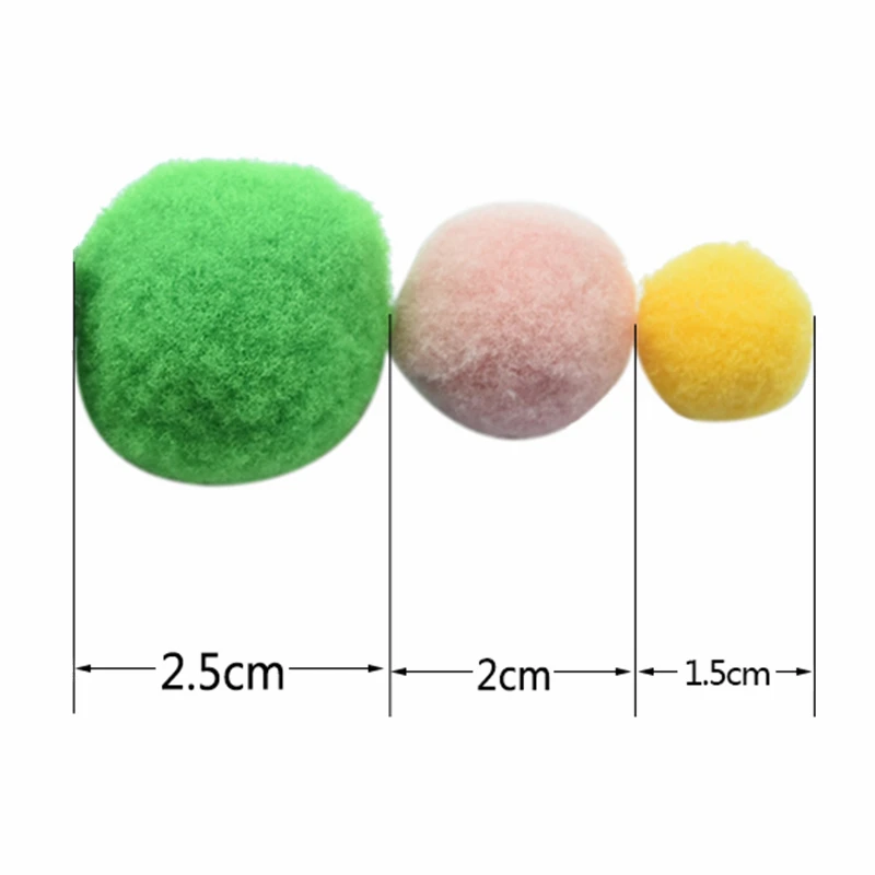 Pom Poms Craft Supplies Fluffy Ball Accessories Craft Toys 100Pcs 15/20/25mm Fluffy Soft Pompom Balls Handmade Kids Toys Wedding Decoration DIY Felt Ball Sewing