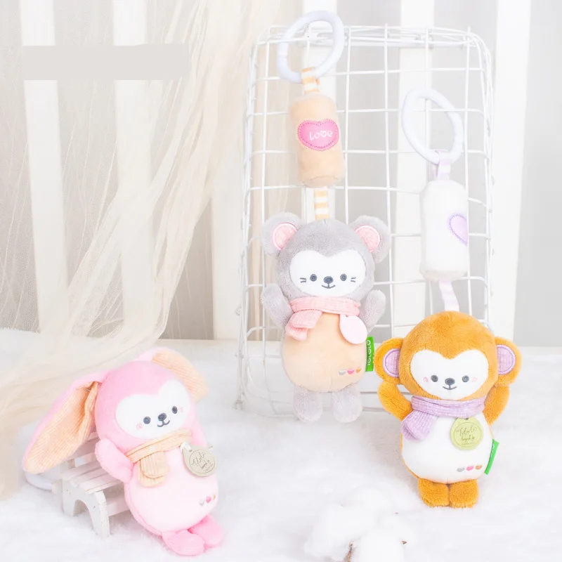 

9 Styles Soft Infant Crib Bed Stroller Animal Toy Bed Bell For Newborns Car Seat Educational Rattles Baby Towel Toys 0-24 Month