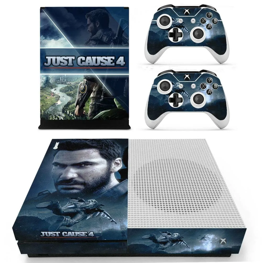 Только потому, что 4 наклейки s для Xbox One S кожа Виниловая Наклейка Pegatina для Xbox one тонкая консоль и два контроллера шкуры