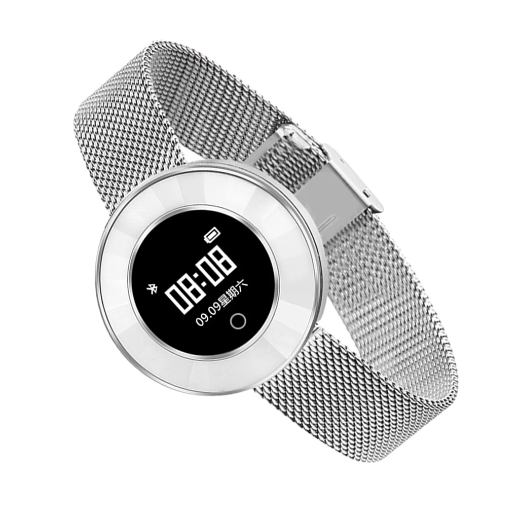 Silver Смарт-часы OLED цветной экран Smartwatch Женская мода Фитнес-трекер монитор сердечного ритма водонепроницаемый спортивный женский браслет - Цвет: Silver