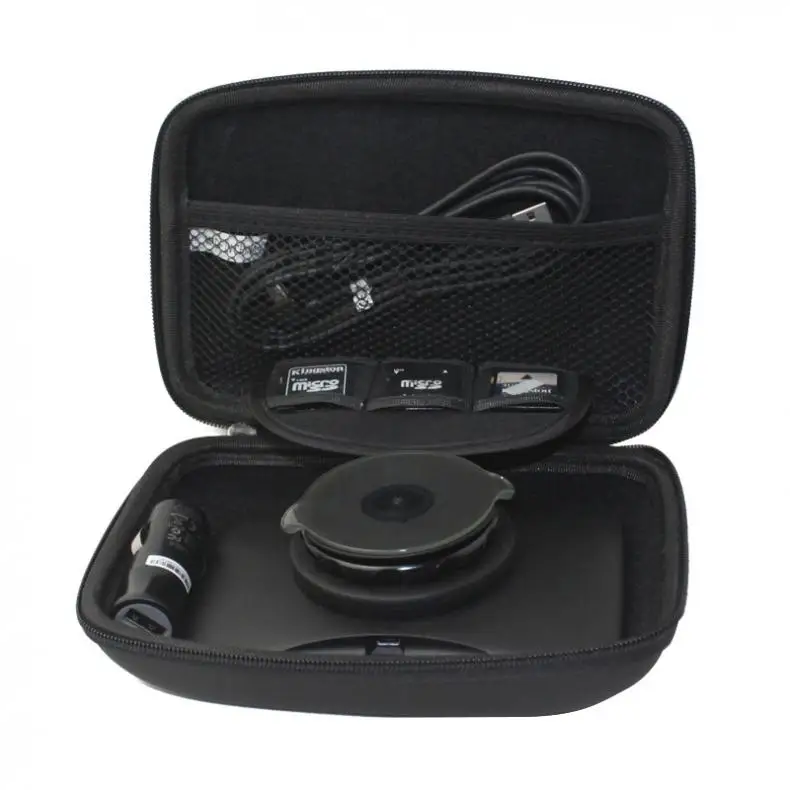  6 zoll Schwarz EVA PU Multifunktionale Auto GPS Navigator Stoßfest Trage Tasche mit Hexagonal Mesh 