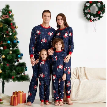

European and American Christmas Parent-Child Family Set Home Christmas Pajamas Two-Piece Set