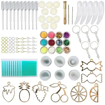 

Fruit Candy Jewelry Silicone Resin Mold Metal Frame Kits Stud Earrings Casting Tools Set Pendant Making DIY Craft