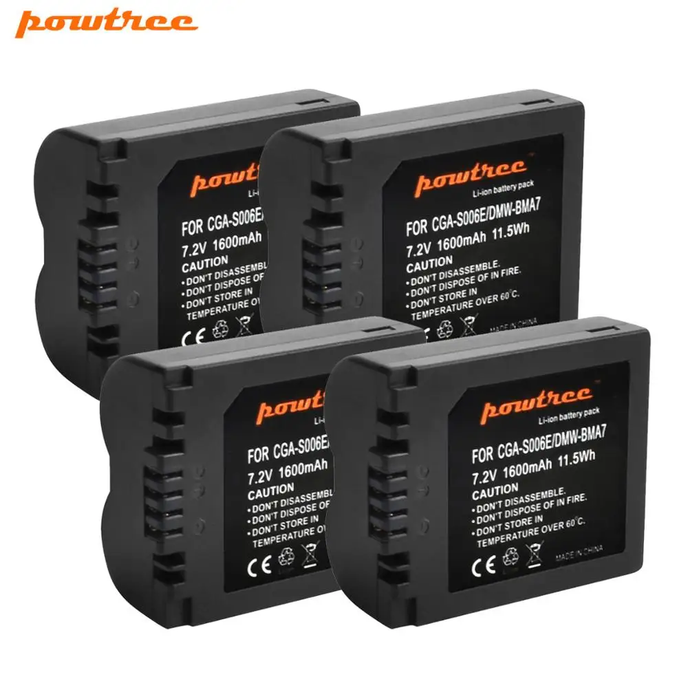 Аккумуляторная батарея Powtree 1600 мАч для фотоаппарата Panasonic Lumix CGA S006 FZ50 FZ8K