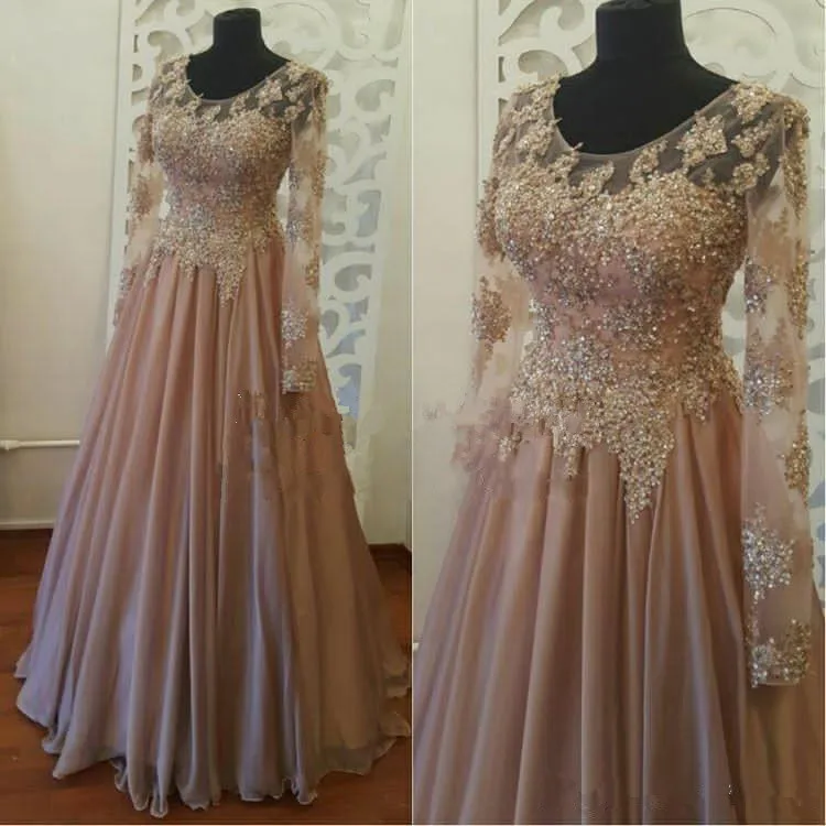Расшитые бисером платья размера плюс для матери невесты vestido de madrinha ТРАПЕЦИЕВИДНОЕ винтажное кружевное вечернее платье с длинными рукавами