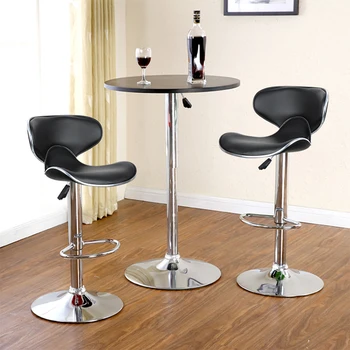 

2pcs/set Fashion PU Leather Backrest Bar Stools Butterfly Style Adjusted Rotatable Bar Chairs Gas Lift Kitchen Accessories