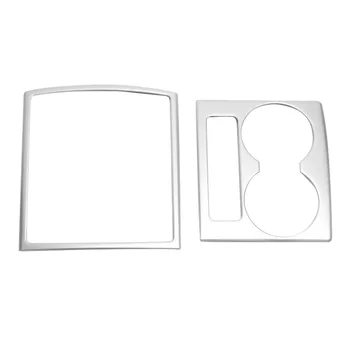 

Chrome Interior Transmission Shift Panel Cup Slot Center Tunnel Cover Trim for Mitsubishi Pajero IV V80 Montero