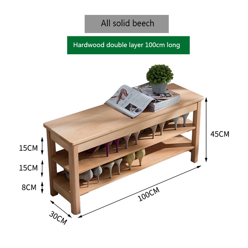 Hardwood beech Hu xiaotao Североевропейский домашний стул для обуви из твердой древесины - Цвет: Hardwood beech