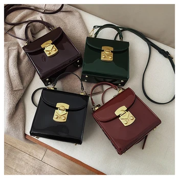 

Mini Messenger Bag Shiny Pattern Pu Leather Crossbody Bags For Women Lock Designer Shoulder Bags Female Designer Famous Handbags