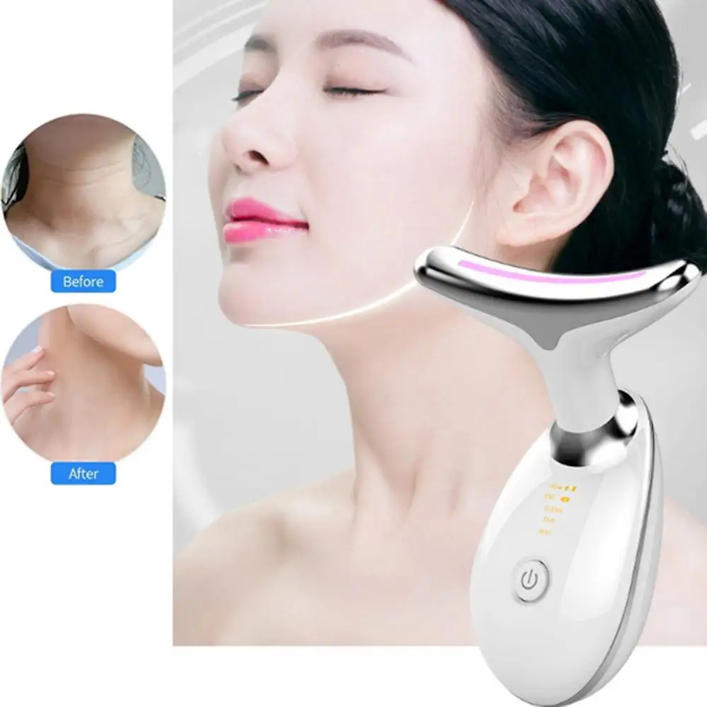 

HNKMP Therapy Neck and Face Lifting Tool Remove Double Chin Neck Device LED Photon Heating Anti-Wrinkle Neck Care Tool Massager