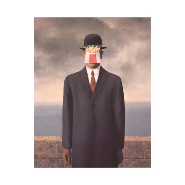Rene Magritte Art work Man блокирующая его лицо наклейка на холодильник s индивидуальная