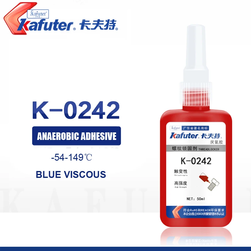 

Kafuter K-0242 Anaerobic adhesive Metal thread locking glue Thread sealant Anti-rust glue Removable 50ML M6-M36