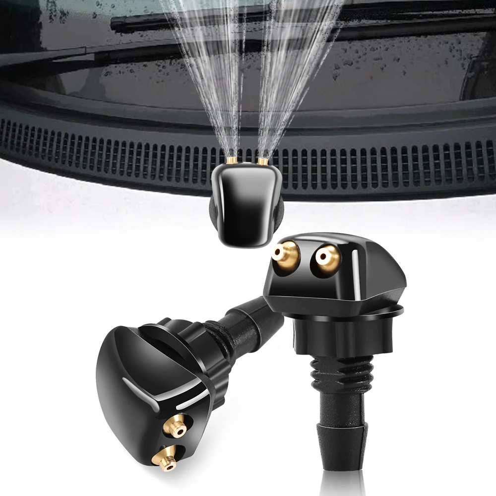 2 Pcs Car Water Spray Jet Nozzle Front Windshield Washer For jeep