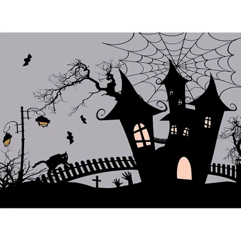 

Halloween Photography Backdrop Horror Night Fairy Tale Castle Background Party Decorations Banner Photo Booth studio Props