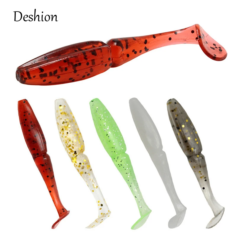 

Deshion 10PCS/lot New Silicone Lures Soft Shads Fishing Lures 6cm 1.4g Rubber Easy Shiner Artificial Fishing Baits