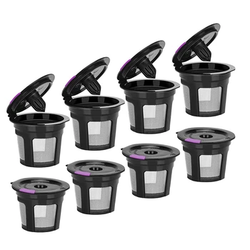

8 Pcs Reusable K Cups/Coffee Filter Cup for Keurig 2.0&1.0 Universal Refillable K Cups Coffee Filter