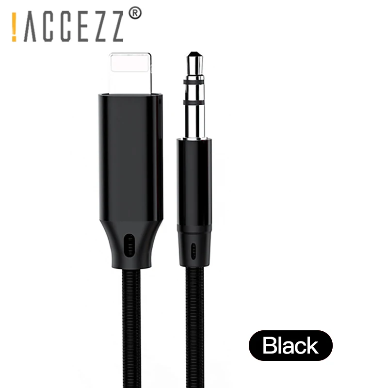 ACCEZZ 1,2 м AUX аудио USB для IPhone7 8 6 XS MAX 3,5 мм разъем 2 в 1 адаптер гарнитура автомобильный динамик зарядка и музыка кабель Разъем - Цвет: Черный