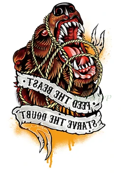 

Waterproof Temporary Tattoo Sticker Tiger Lion letter fake tatto flash tatoo tatouage temporaire big size for women girl men