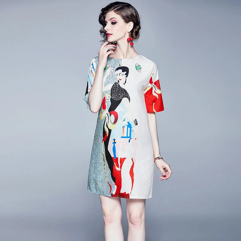 

Dress by Age 2019 Summer Wear New Style Western Style Loose-Fit Slimming Fashionable Mid-length Skirt