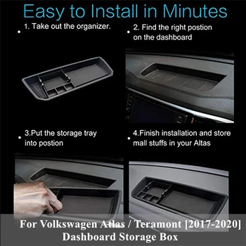

EDBETOS For Volkswagen Atlas 2017 2018 2019 2020 Center Console Dashboard Storage Box Organizer Holder Tray Phone Holder
