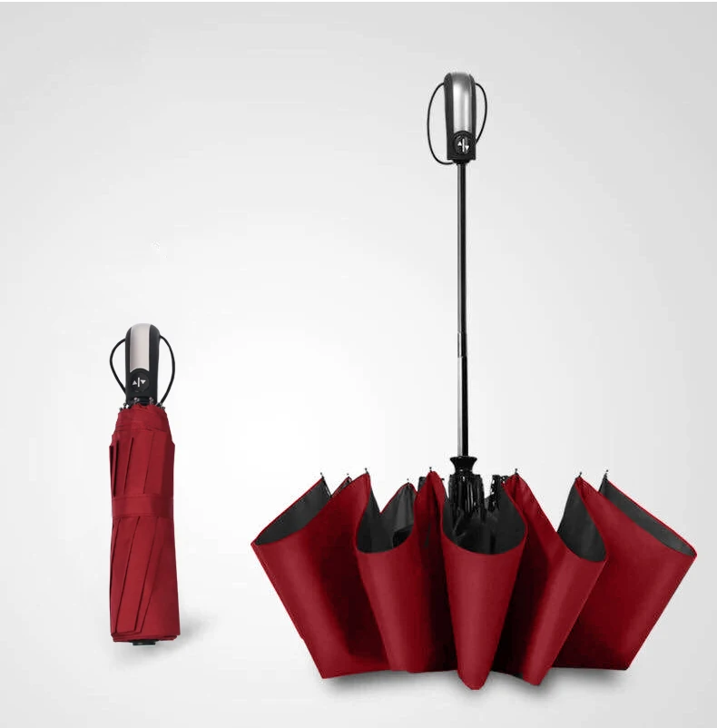 E-FOUR зонтик с автомобилем бренд компании на заказ логотип печать ветрозащитный дорожный зонтик компактный складной обратный автоматический контроль