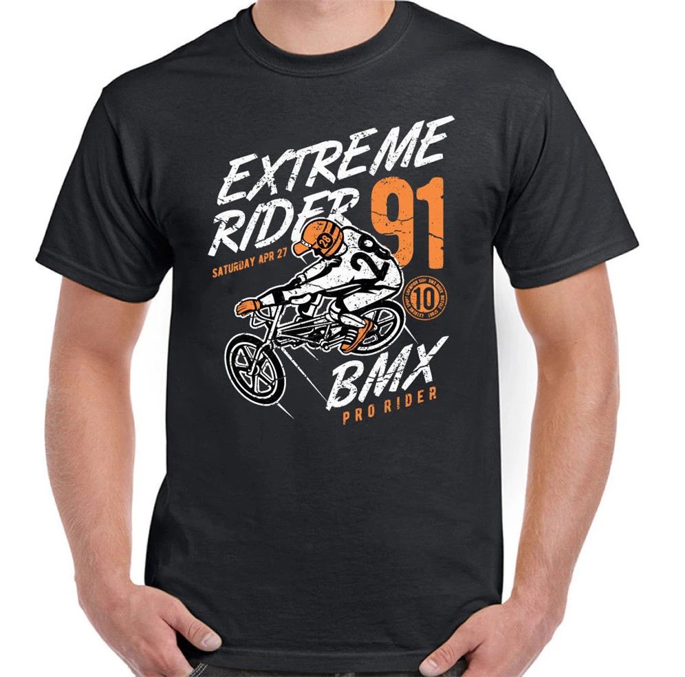 Экстремальный всадник Мужская забавная Bmx Pro Rider футболка велосипед Велоспорт