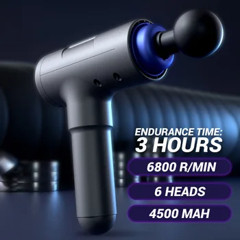 

6800 r/min Therapy Massage Gun 3 Gears Muscle Massager Pain Sport Massage Machine Relax Body Slimming Relief 6 Heads With Bag