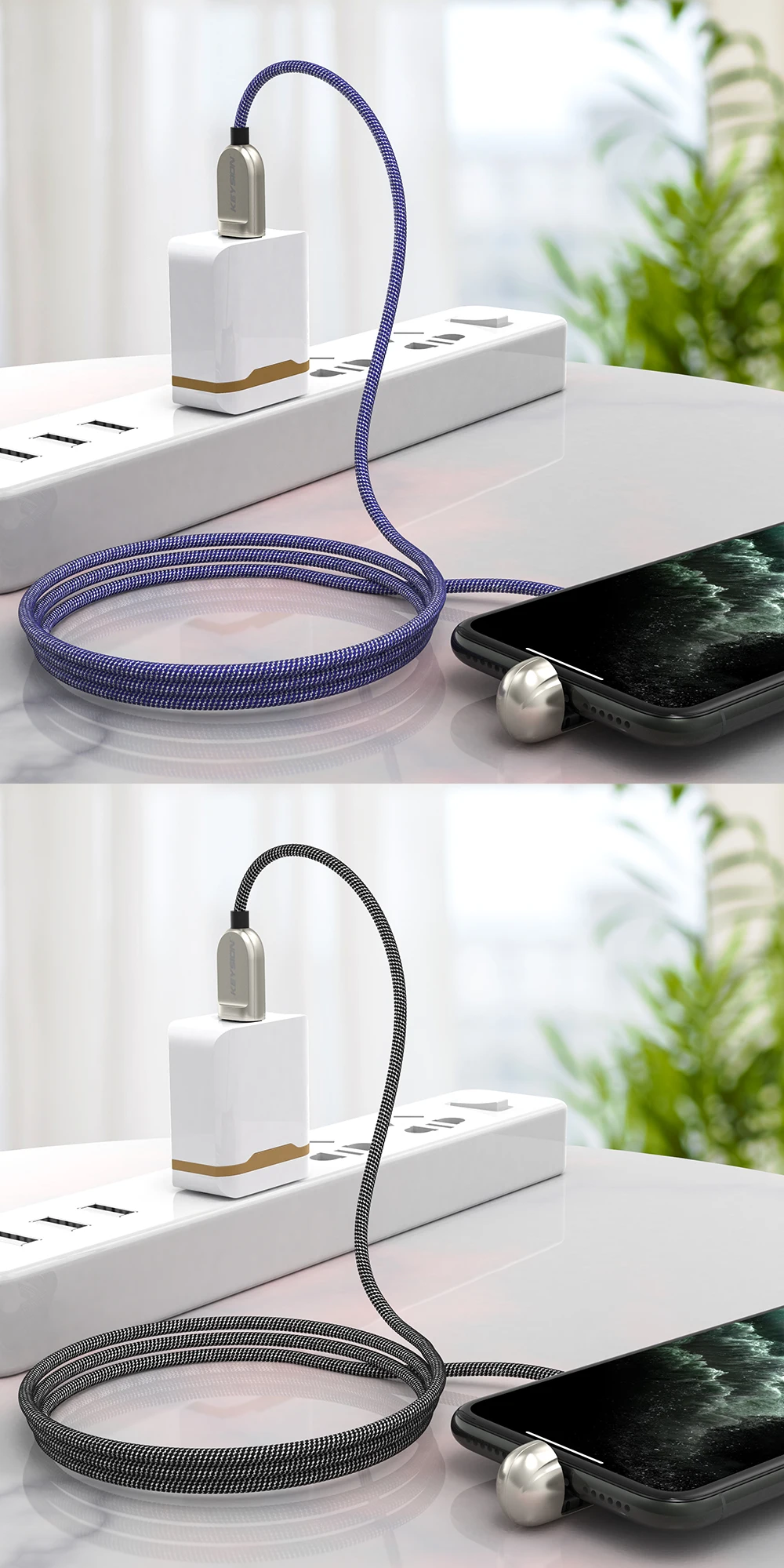 KEYSION кабель из цинкового сплава для iPhone 11 Pro Xs Max XR 6 7 8Plus 2.5A Быстрая зарядка USB кабель для зарядного устройства lightning шнур для передачи данных