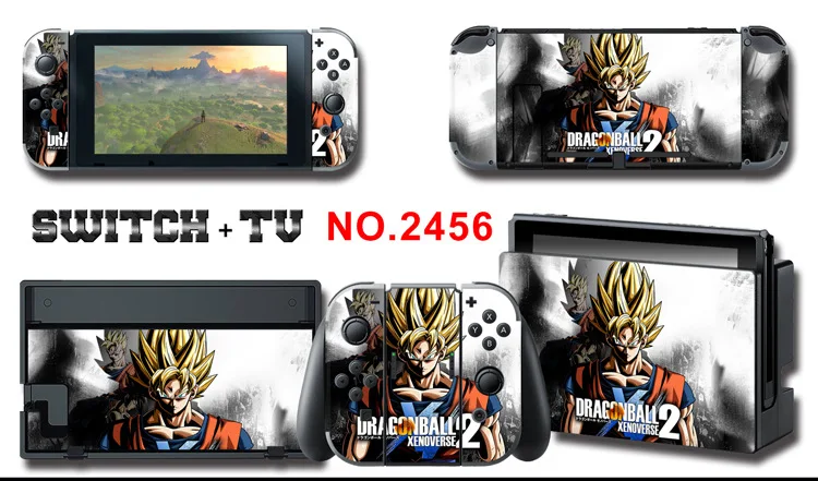 1set New Cute Anime Full Body Sticker for NS Switch Protective Cover Skin Colorful Art for Game Console Joy-Con Controller Decor
