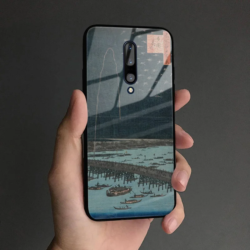 AE 2826 Ukiyo-e пейзаж японское Искусство Живопись закаленное стекло Мягкий силиконовый чехол для телефона крышка гладкая оболочка для OnePlus 6 6T 7 7T Pro - Цвет: AE 2826